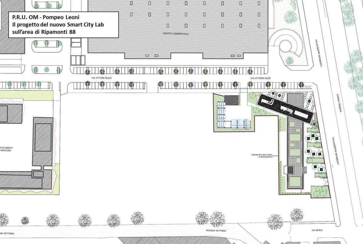 PRU OM-POMPEO LEONI - Planivolumetrico di inquadramento del Progetto Smart City Lab